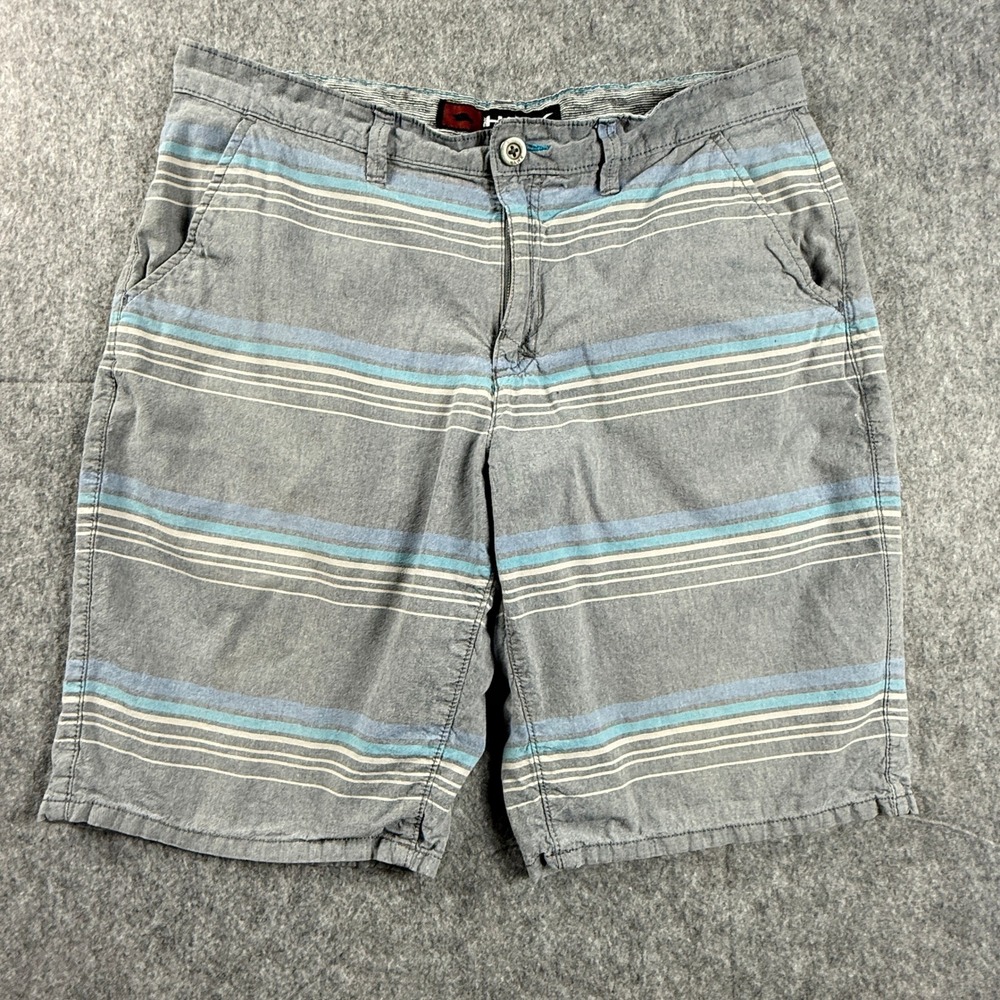 VTG Tony Hawk Mens‎ Size 34 Grey Blue Striped Cotton Skate Shorts Skate